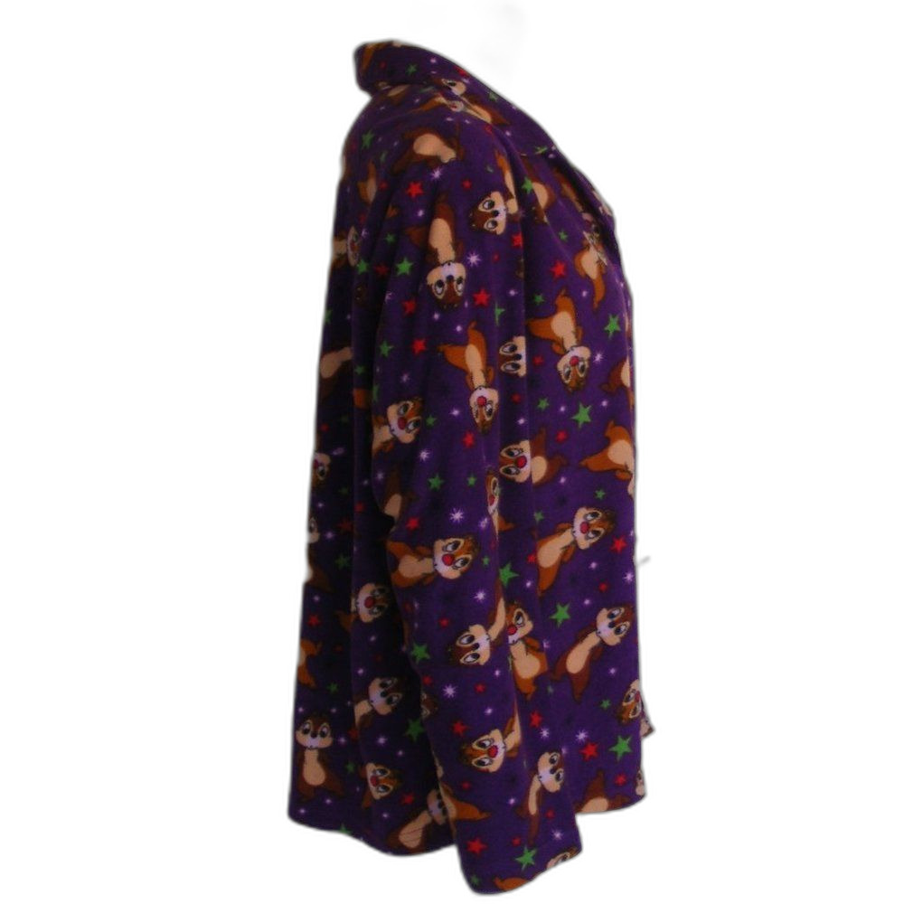 Disney CHIP & DALE Pajama Top, L, Purple, Chipmunks all over, Long sleeves - Picture 7 of 12